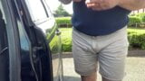 Peeing my panties and shorts stockings on public carpark snapshot 1