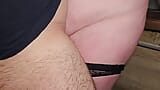 my boss rubs his dick off my big clit.  he cums in my panties and makes me wear sperm panties all day at work. snapshot 12