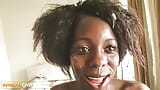 Настоящая черная африканская шлюшка с тугой задницей получает камшот на лицо в ее межрасовом анальном хардкорном видео кастинга snapshot 16