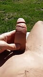 Sunbathing naked and jerking off that big cock snapshot 1