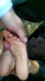 Footjob with wedges heels snapshot 2