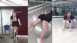 Adolescente caliente con grandes tetas y culo perfecto en el gimnasio calentando para tener sexo a lo perrito. Enorme semen en el culo snapshot 16