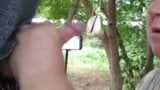 jerking off my cock under the trees after work 3 snapshot 9