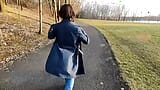 She pee through pants and flashing in a public park snapshot 18