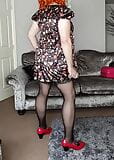 Sexy tv crossdresser in satin babydoll dress and stockings snapshot 8