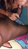 young wife sucks huge cock of husband's african roommates snapshot 1