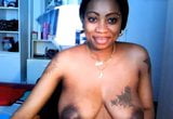 Black pregnant girl with amazing dark nipples, teases snapshot 2