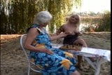 Hairy grannies fuck outdoors snapshot 2