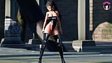 Big Tits Cat Girl Sexy Dance In Black (3D HENTAI) snapshot 1