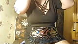 Pillow himping and dildo play in glitter dress snapshot 3