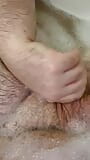 Horny bear edges himself in the bath with small cock and tight foreskin - no cum, just teasing snapshot 3