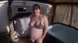 Big Pregnant Tart in Bikini in the Hot Tub snapshot 1