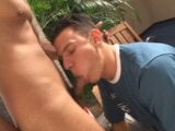 Hot gay lovers blow each other then fuck on a chair snapshot 2