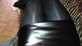 Black pantyhose 70den and leather mini dress snapshot 2