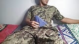 soldier is left alone and masturbates and cums a huge load while his companions went out snapshot 3