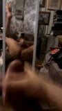 Viktor669    Gay Latino Bear Stroking Cock in Mirror and Cuming snapshot 3