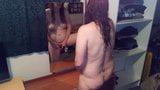 Woman standing in front of mirror masterbating snapshot 10