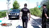 Hot blonde MILF Tamara Dix fucked hard by two police officers snapshot 1