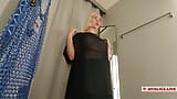 Try On Haul Transparent Clothes with huge tits and big ass, at the dressing room. Look at me and jerk off. snapshot 3