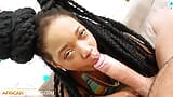 Vnadná černá etnická holka v ústech zalévání falešného castingu - AfricanCasting snapshot 14