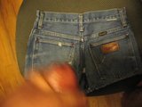 Cumming on my girl's old short shorts  snapshot 5