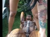 Hot chick fucks a statue snapshot 11