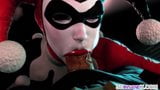 La tettona Harley Quinn succhia un grosso cazzo, punto di vista snapshot 2