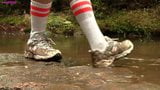 Caroline New Balance sneaker hike with mud and water preview snapshot 15