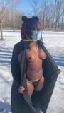 Topless in the snow snapshot 10