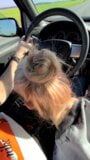 Hot Blonde gives BF the best head bobbin' Roadhead snapshot 4