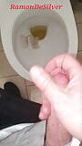 Master Ramon pisses, spits and jerks hot milk in public toilet, lick slave! snapshot 13