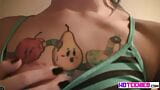 Tiny Emo showing tits and pussy Fingering Closeup snapshot 1