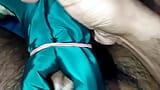 Satin Silk handjob porr - Satin crap salwar tyg gnugga på kukhuvudet (125) snapshot 8
