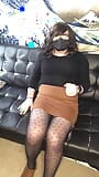 Trans girl in polka dot pantyhose snapshot 2