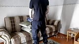 Dirty dick security guard fucks blanket masturbator in business trip apartment snapshot 9