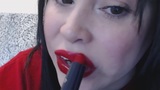 Brunette with red glossy lips snapshot 5