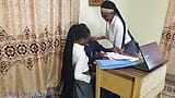 Naughty Students in Uniforms Offer Sex to Upgrade Their Exams Score at the Principal Office. snapshot 3