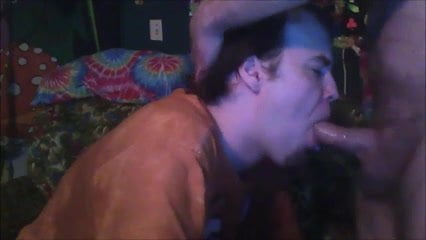 Pierced Tongue Nerd Swallows Rough Jock Cum