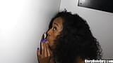 Happy Beautiful Big Tit Black Chick Ivy Young Sucking n Fucking Penis in Glory Hole snapshot 12