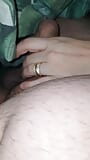 Step mom is very patience with step son dick while handjob his cock snapshot 9