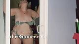 Smashed against a glass door in a Bikini BBW Strips and cums in the crowd V155 (Full Video) snapshot 7