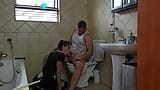 French maid gives BLUMKIN,CUM shot after gagging snapshot 14