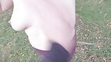 Quickie - Barefoot titslapping outdoors snapshot 7