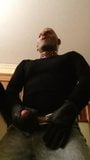 silicone mask man cumming with leather gloves snapshot 5