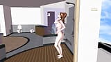 Un videoclip animat 3D cu o drăguță adolescentă scenă de duș nud. snapshot 2