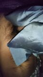 Handjob mit grauem Satin, seidiger Sari von Nachbarin Chachi (19) snapshot 8