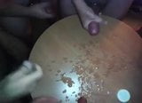 Five cocks jerking all all cumming on a table top snapshot 6