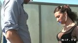 Pretty French brunette anal fucked at the car wash snapshot 5