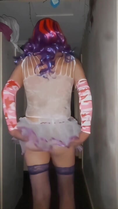 Posing in My Tiny White Skirt Before Going Outside to Stroke and Squirt My Hot Cream