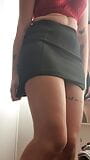 trying on mini skirts in the store showing my ass without panties snapshot 3